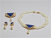藏品(藍色的夢--項鍊、胸針、耳環)的圖片