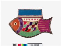 魚形彩色鱗紋檳榔袋藏品圖，第1張