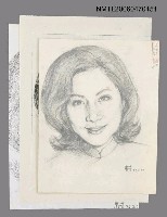 主要名稱：朱恬恬為張漱菡畫像（素描原件）圖檔，第1張，共1張