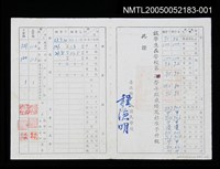 主要名稱：朱天文國小成績單（五十二學年度）圖檔，第1張，共1張