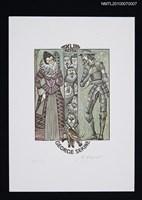 主要名稱：藏書票—唐吉訶德（唐吉訶德與女王）圖檔，第2張，共3張