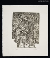 主要名稱：藏書票—唐吉訶德（與僕人於星空下）圖檔，第1張，共3張