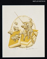 主要名稱：藏書票—唐吉訶德（進擊）圖檔，第2張，共3張