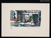 主要名稱：藏書票—唐吉訶德（讀書）圖檔，第2張，共3張