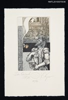 主要名稱：藏書票—唐吉訶德（擲落的玫瑰）圖檔，第2張，共3張