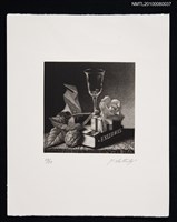 主要名稱：藏書票—Rose and Present（玫瑰和禮物）圖檔，第2張，共3張