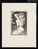 主要名稱：藏書票—女子與花栗鼠圖檔，第2張，共2張