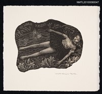 主要名稱：藏書票—草地上的女孩圖檔，第2張，共2張