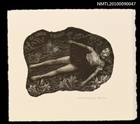 主要名稱：藏書票—草地上的女孩圖檔，第1張，共2張