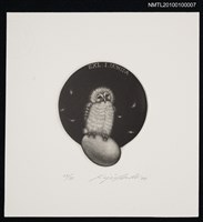 主要名稱：藏書票—梟の子（Baby Owl）圖檔，第2張，共2張