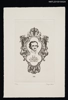 主要名稱：藏書票—Edgar Allan Poe in Baroque Ornament圖檔，第2張，共2張
