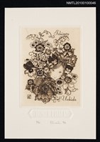 主要名稱：藏書票—Girl's Face in Flowers圖檔，第1張，共3張