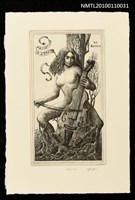 主要名稱：藏書票—夢見ゐ女（ひと）（La Reveuse）圖檔，第1張，共3張