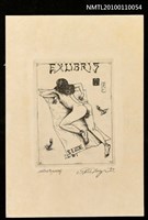 主要名稱：藏書票—天狗面（Nude with a Long-Nosed Goblin Mask）圖檔，第2張，共3張