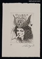 主要名稱：藏書票—大首絵（Girl's Head with Mask）圖檔，第1張，共3張