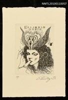 主要名稱：藏書票—大首絵（Girl's Head with Mask）圖檔，第2張，共3張