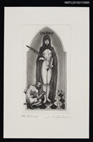 主要名稱：藏書票—黒衣の少女（The Girl in Black）圖檔，第2張，共3張