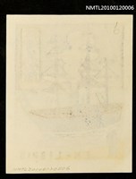 主要名稱：藏書票—橫浜港入港の黒船を遠めがねで見る見物人圖檔，第4張，共4張