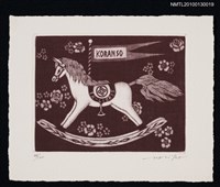 主要名稱：藏書票—木馬／家紋入（Wooden Horse）圖檔，第1張，共3張
