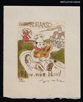 主要名稱：藏書票—まざーぐーすⅡ（Blow, wind blow!）圖檔，第2張，共3張