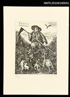 主要名稱：藏書票—大人国（農夫にあわや刈り取られる所を発見される）圖檔，第1張，共4張