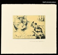 主要名稱：藏書票—大人国（雄牛の3倍もある猫の獰猛な面構え）圖檔，第2張，共4張