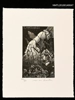 主要名稱：藏書票—大人国（見世物を操り人形で表現）圖檔，第1張，共4張