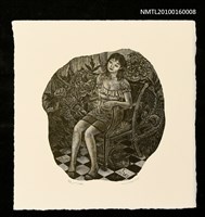 主要名稱：藏書票—女子坐在椅子上圖檔，第1張，共1張