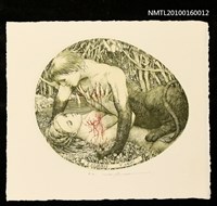 主要名稱：藏書票—女孩與半獸人圖檔，第1張，共1張