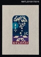 主要名稱：藏書票—蠟燭與葡萄圖檔，第2張，共3張