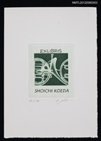 主要名稱：藏書票─Duet of horns（號角二重奏）圖檔，第1張，共1張