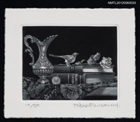 主要名稱：藏書票─Little bird on the table（在桌上的小鳥）圖檔，第1張，共1張