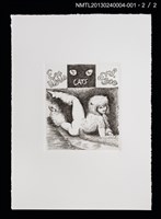 主要名稱：藏書票—ブロードウェイ．ミュージカルCATSの舞台（百老匯音樂劇．貓）/劃一題名：ニューヨーク風景銅版書票集圖檔，第3張，共9張