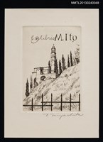 主要名稱：藏書票—山坡上的教堂圖檔，第1張，共1張