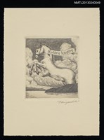 主要名稱：藏書票—白馬女（Horse Woman）圖檔，第1張，共1張