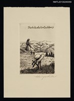 主要名稱：藏書票—高原の麦わら帽子（高原上的草帽）圖檔，第1張，共1張