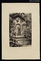 主要名稱：藏書票—佐藤春夫の邸の玄関前 （佐藤春夫的住家玄關前）圖檔，第1張，共1張