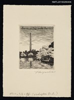 主要名稱：藏書票—ポトマック河の桜（波托馬克河畔的櫻花）圖檔，第1張，共1張