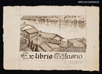 主要名稱：藏書票—モルコーテの丘から LAGO DI LUGANO（從MORCOTE的山丘眺望的LUGANO湖）（素描草稿）圖檔，第1張，共1張