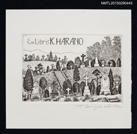 主要名稱：藏書票—墓園/劃一題名：旅の絵圖檔，第1張，共1張