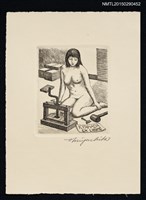 主要名稱：藏書票—製本屋の少女圖檔，第1張，共1張