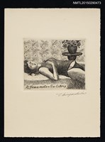 主要名稱：藏書票—持花女孩圖檔，第1張，共1張