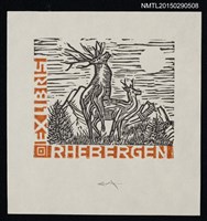 主要名稱：藏書票—雄鹿與雌鹿交配圖檔，第1張，共1張