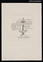 主要名稱：藏書票—噴泉廣場圖檔，第1張，共1張