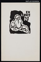 主要名稱：藏書票—側坐閱讀的人圖檔，第1張，共1張