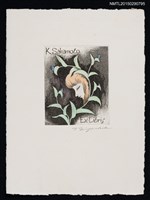 主要名稱：藏書票—花の如き（如花少女）圖檔，第1張，共1張