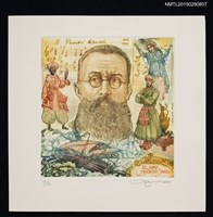 主要名稱：藏書票—「リムスキー．コルサコフ：シェラザードのイメージ」（RIMSKY-KORSAKOV（林姆斯基．高沙可夫）：天方夜譚的意象）圖檔，第1張，共1張