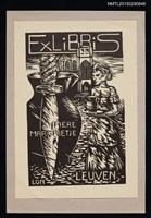 主要名稱：藏書票—盛水的器皿和匕首圖檔，第1張，共1張