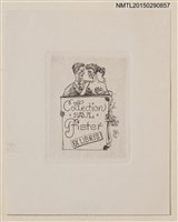 主要名稱：藏書票—拿看板的男女圖檔，第1張，共2張