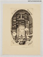 主要名稱：藏書票—PAN AM BUILDING（泛美大廈） /劃一題名：河野英一藏書票集 圖檔，第1張，共1張